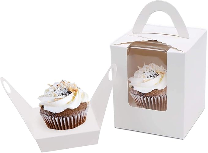 Buy Bakefy® 20 White Cupcake Cupcake Boxes Paper, 3.5X 3.5 INCH Paper