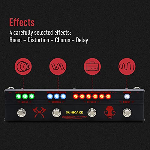SONICAKE Guitar Multi Effect Pedal Heavy Metal HiGain Distortion Boost