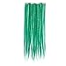 SWACC 7 Pcs Full Head Party Highlights Clip on in Hair Extensions Colored Hair Streak Synthetic Hairpieces (22-Inch Straight, Green)