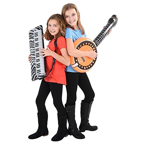 Rock Band Instrument Inflate Assortment - 24 Pack - Cool and Fun Inflatable Musical Instruments for Kids - Great Party Favor, Party Bag Stuffer, Giveaways, Novelty Toys