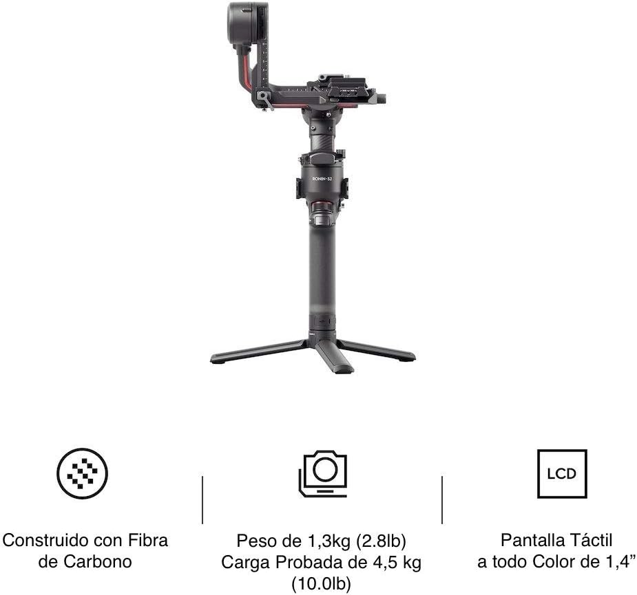 DJI RS 2 - 3-Axis Gimbal Stabilizer for DSLR and Mirrorless Camera, Nikon Sony Panasonic Canon Fujifilm, Ronin S, 4.5 kg Payload, Carbon Fiber, Touchscreen - Black - Image 3