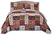 SLPR Red Riches 2-Piece Quilt Set - Twin Size with 1 Sham, Autumn Patchwork Design, Red Toned Lightweight Quilted Bedspread, Fall-Inspired Country Bedding