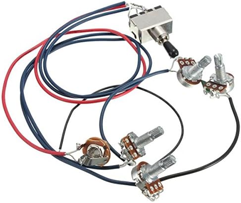 3 Way Wiring Harness 2V/2T Toggle Switch 500K Pots For Dual Humbucker LP Guitar