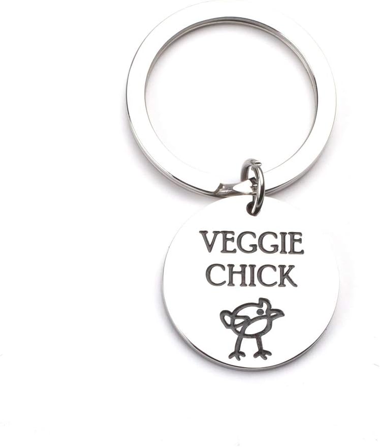 Anlive Veggie Chick Keychain Vegan Jewelry Vegan Gift