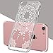 Clear iPhone 7 Case for girls, iPhone 8 Case,LUHOURI White Henna Mandala Floral Case, Transparent Plastic with Clear TPU Bumper Protective Back Phone Case Cover for iPhone 7/iPhone 8 (4.7 Inch)