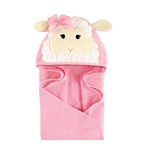Hudson Baby Unisex Baby Animal Face Hooded Towel, Little Lamb 1-Pack, One Size