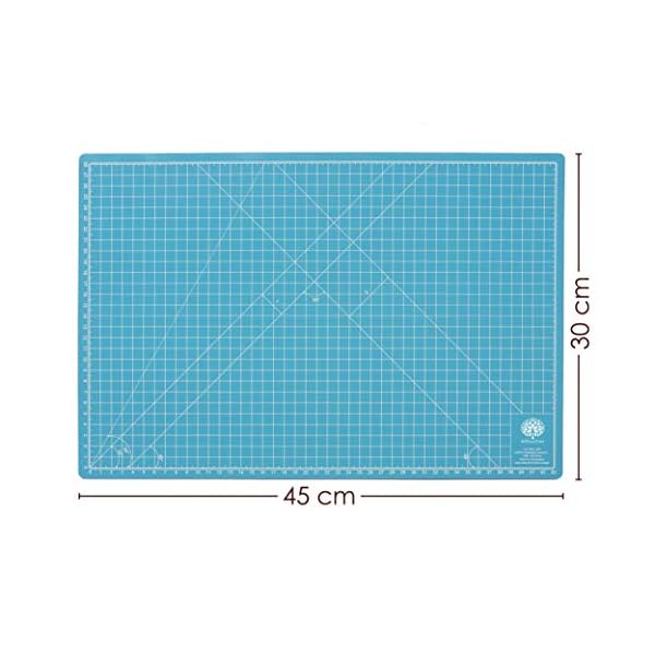 OfficeTree Schneidematte A3 - Blau - mit beidseitigen Rastern und Markierungen - Bastelunterlage 45x30 als NÃ¤hen ZubehÃ¶r - Auch als Schneideunterlage und Malunterlage – Bild 3
