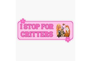 SMJ DESIGNS I Stop for Critters Bumper - Bumper for Car Animal Lover Cute Car Bumper Sticker Vinyl Waterproof Sticker Decal Car Laptop Wall Window Bumper Sticker 5"