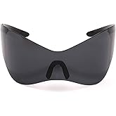 Melpomenia Oversized Futuristic Sunglasses for Men Women Alien Wrap Around Shield Fashion Chic Mask Sun Glasses Shades