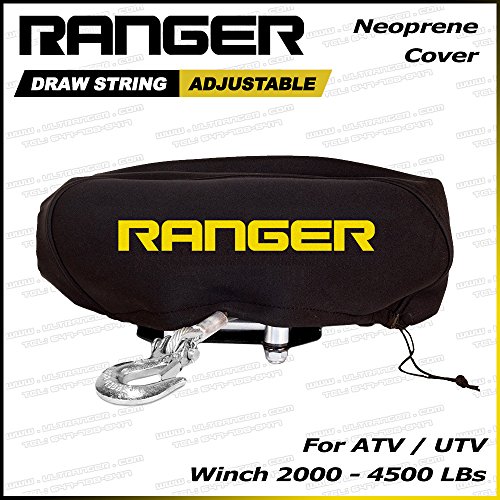 Ranger ATV UTV Weather-Resistant Neoprene Storage Winch Dust Cover for 2000-4500 lbs Winches