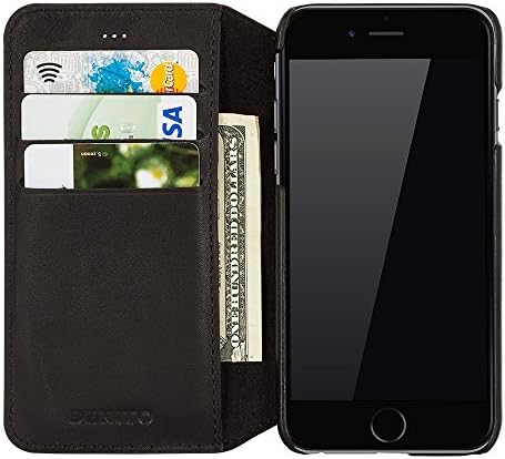 iPhone 6/6S Wallet Case, iPhone 6 Case, Benito Top Grain Real Leather, Premium Wallet Case Cover for Apple iPhone 6 / 6s , Handmade, Slim (Black 6)