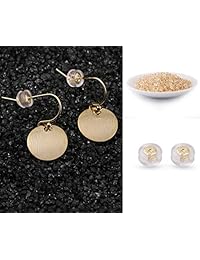 Pendientes de aro redondos pequeños de oro de 18 quilates para mujer, joyería minimalista para niñas
