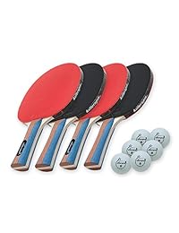 Killerspin jetset4 Set con 4 paletas de tenis de mesa ping pong y 6 pelotas de ping pong