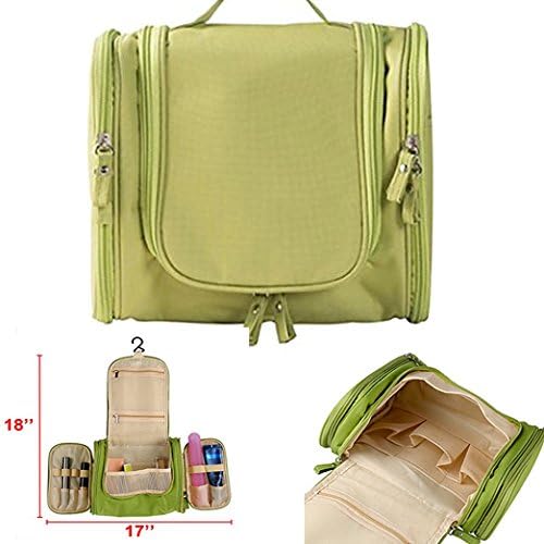 Toiletry Bag,Muyee Portable Hanging Travel Bags Organizer Cosmetic Bag for Women Makeup or Men Shaving Kit with Hanging Hook for vacation (Green)