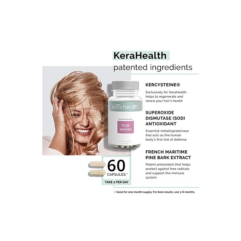 KeraHealth Hair Women Hair Growth Supplement with Zinc, Keratin with Biotin Pills for Hair Loss