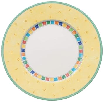 Villeroy & Boch Twist Alea Limone Frühstücksteller, 21 cm, Premium Porzellan, Weiß/Gelb