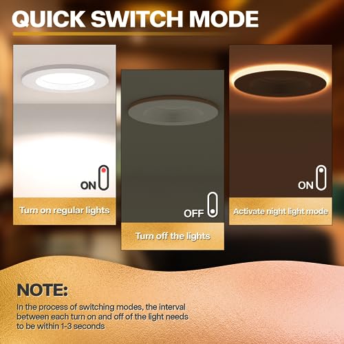 1 Pack 5/6 Inch LED Can Lights with Night Light, 5CCT Retrofit Recessed