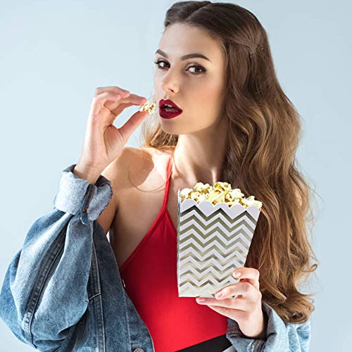 HANSGO Small Popcorn Boxes, 36PCS Striped Popcorn Paper Bags Popcorn Containers Cardboard Candy Containers for Carnival Movie Theater