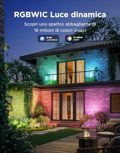 Govee Outdoor Spotlights 2, RGBWIC Outdoor Lights, Dimmable 700lm, Pack of 2 | IP67 Garden Light with 69 Scene and 16 Mon Colours, LED Lights with Different Installation Ways, Works with Alexa