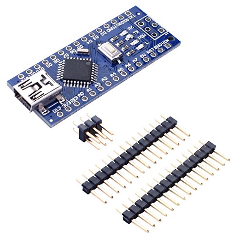 UNIROI Mini Nano V3.0 CH340G ATmega328P 5V 16M Micro Controller Board for Arduino (with 2pcs 15pin headers, 1pcs 6pin headers) UKY64