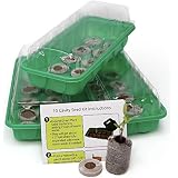 Seed Starting Kit - Complete Supplies - 3 Mini Sturdy Greenhouse Trays with Dome fits on Windowsill, Fiber Soil Pods, Instructions. Indoor/Outdoor Gardening. Grow Herbs, Flowers and Vegetables.