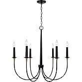 Capital Lighting 445661KB Amara Transitional Classic Large Candle Chandelier, 6-Light 360 Total Watts, 29" H x 31" W, Matte B