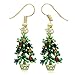 Happy Colorful Christmas Tree Earrings Hoop Dangle Drop Style