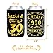 30th Birthday Party Favor Decorations Supplies Cheers & Beers to 30 Years Can Sleeves Vintage 1990 Can Cover Beer Sleeves Black and Gold Neoprene Sleeves for Soda Beer Can Beverage Set of 12