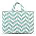 HESTECH 11.6-12.3 Chromebook Case with Handle, Canvas Laptop Sleeve Compatible for Acer Chromebook r11/HP Stream/Samsung Chromebook/Macbook air 11/, Mint Green Chevron