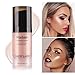 Strobing Liquid Highlighter Makeup Smooth Shimmer Glow Liquid Illuminator for Face Contour Makeup (3.Peach Champagne)