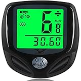 Bike Speedometer Waterproof Wireless Bicycle Bike Computer and Cycling Odometer with Automatic Wake-up Multi-Function LCD Backlight Display