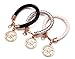 Women Retro Exquisite Luxury Charm Bracelets Leather Letter Brown