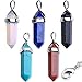 Top Plaza Synthetic Healing Crystal Necklace 6 Faceted Pointed Pendants for Jewelry Making, Set of 5