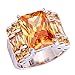 Psiroy 925 Sterling Silver Plated Simulated Morganite Knuckle Wide Band Ring Size 8