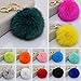 lotusflowert Novelty Keychain with Plush Cute Artificial Rabbit Fur Key Chain for Car Key Ring Bag Purse Charm (Atrovirens)