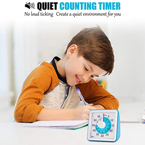 Visual Timer, Supkiir 60 minute Countdown Clock, Time Management Tool for Meeting Cooking Teaching Classroom Games for Teachers, Silent Analog Timer with Alert for Kids with Autism Adhd