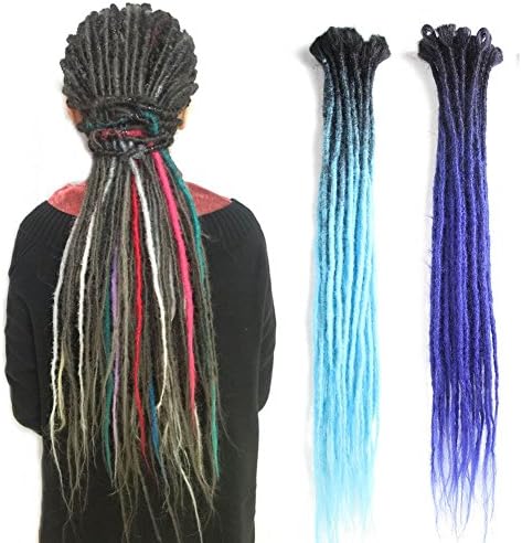 zhen show Dreadlocks Extensions Synthetic Dreads 24 inch 5strands Fashion Reggae Crochet Hair Hip-Hop Style Synthetic Crochet Braiding Hair (1# 5strands)