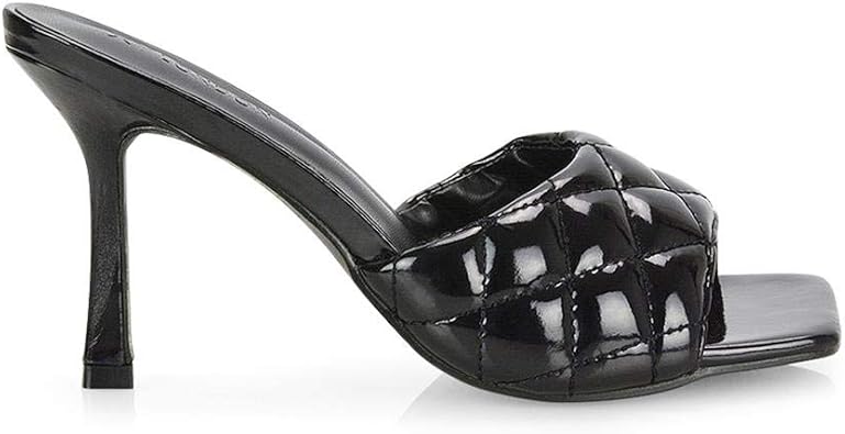 quilted high heel mule