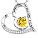 Citrine Necklace for Mom Wife I Love You to the Moon and Back Love Heart Pendant Sterling Silver Fine Jewelry for Women Birthday Gifts