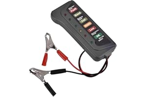 12V Car Battery & Alternator Tester, 12V Car Motorcycle Battery Load Tester Analyzer Alternator Cranking Check (LED Indicatio