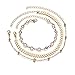 Ever Fairy Gold Chain Multiple Layered Crystal Arrow Boho Heart Sand Beach Rhinestones Charm Anklet for Women Girl