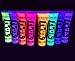 Neon Face and Body Paint Set of (8) .50oz Tubes UV Blacklight Reactive- Water-based Fluorescent Glow Black Light