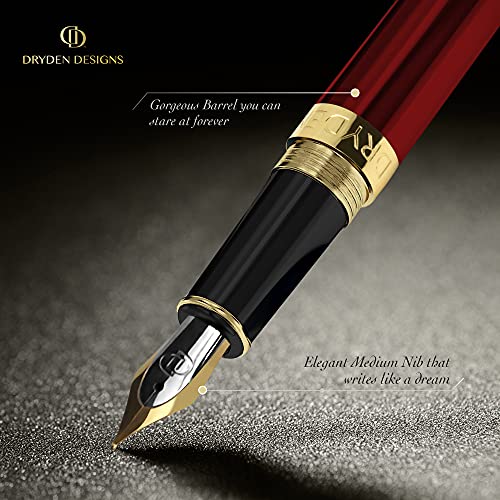 Dryden Designs Fountain Pen Medium and Fine Nibs Includes Luxury