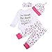 MA&BABY Newborn Infant Baby Boy Girl Famliy Saying Romper+ Pants+Headband+Hats Outfits (A~White, 0-6 Months)