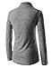 (GD93) Slim Stylish Unbalanced Metallic Leather Point Knitted Cardigan Sweaters GRAY US M(Tag size L)