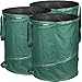 GardenMate 3-Pack 43 Gallons Pop-Up Garden Waste Bags - Collapsible Spring Bucket - Collapsible Container