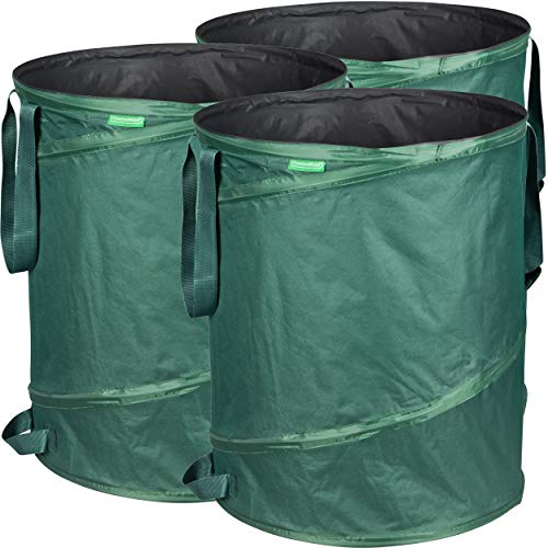 GardenMate 3-Pack 43 Gallons Pop-Up Garden Waste Bags - Collapsible spring bucket - Collapsible Container