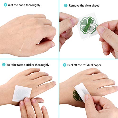 [104 Pcs] St. Patricks Day Party Favors, Includes 72 Saint Patrick Temporary Tattoos, 12 Beards,10 Shamrock Bracelets, 5 Sunglasses and 5 Shamrock Necklaces, Great Party Supplies for Home School and Office Party