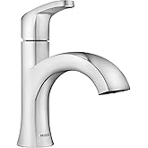 Moen Karis Chrome One-Handle Single Hole Bathroom Sink Faucet with Optional Deck Plate, 84346