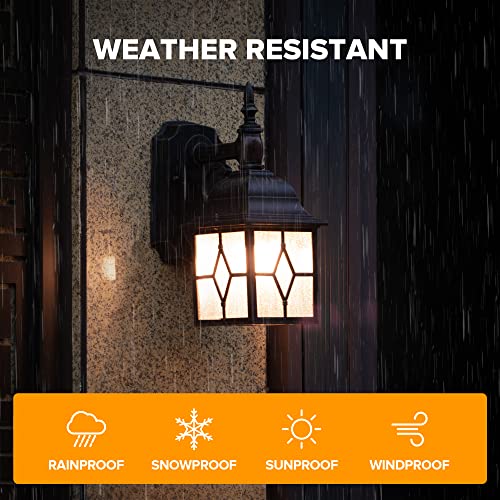 LUTEC Motion Sensor Outdoor Wall Light, Dusk to Dawn Outdoor Wall Sconce, Waterproof Metal Porch